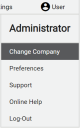 CHANGE COMPANY link in TrackIt